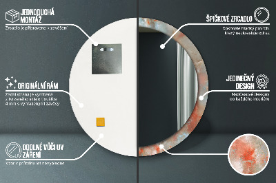 Runder Spiegel mit bedrucktem Rahmen Onyx murmeln