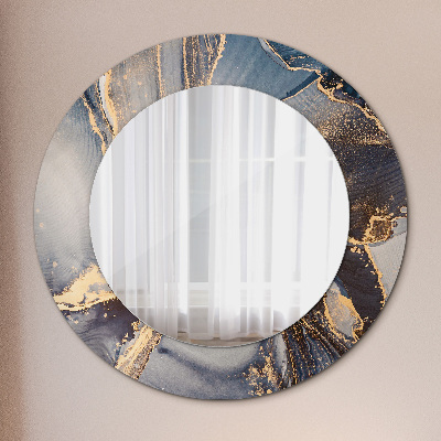 Runder Spiegel mit dekorativem Rahmen Abstrakt fließend