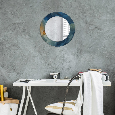 Runder Spiegel mit bedrucktem Rahmen Onyx marmor