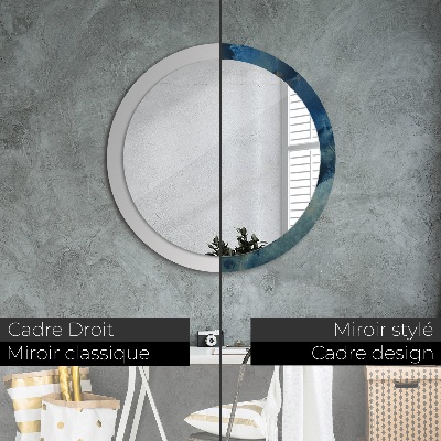 Runder Spiegel mit bedrucktem Rahmen Onyx marmor
