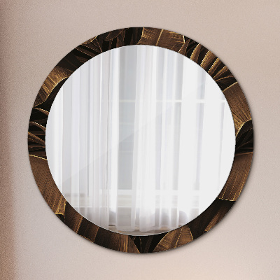 Runder Spiegel mit bedrucktem Rahmen Bronze banane