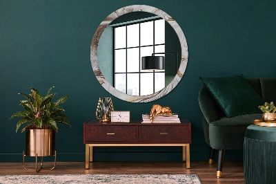 Runder Spiegel mit bedrucktem Rahmen Licht marmor