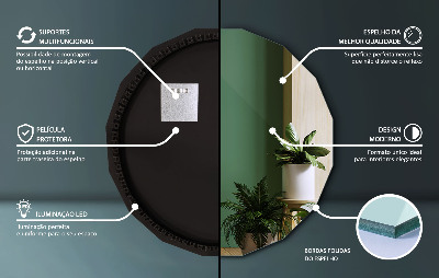 Geometrische Spiegel mit LED-Hintergrundbeleuchtung