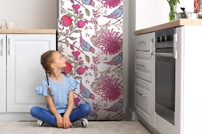 Kühlschrank magnet folie Vögel und blumen