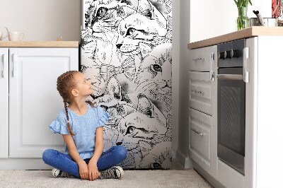 Kühlschrank aufkleber Skizzierte katzen
