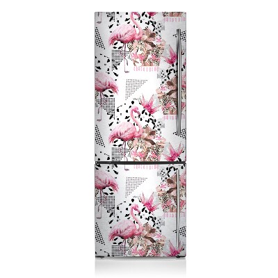Kühlschrank aufkleber Flamingos