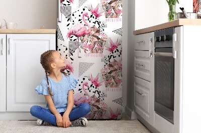 Kühlschrank aufkleber Flamingos