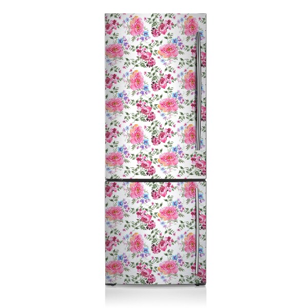 Magnet auf kühlschrank folie dekoration Pinke blumen