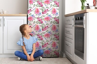 Magnet auf kühlschrank folie dekoration Pinke blumen