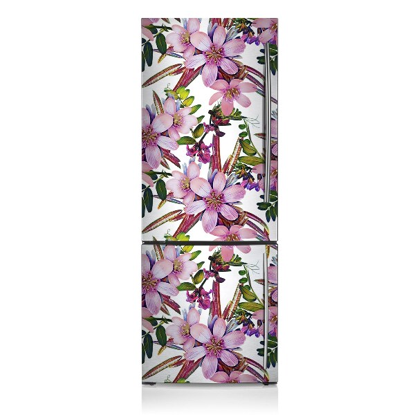 Kühlschrank aufkleber Pinke blumen