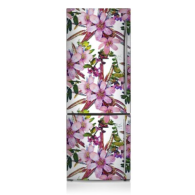 Kühlschrank aufkleber Pinke blumen