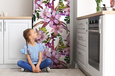 Kühlschrank aufkleber Pinke blumen