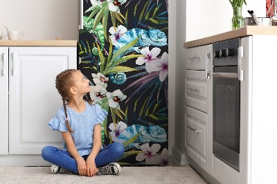 Magnet auf kühlschrank folie dekoration Blaues chamäleon