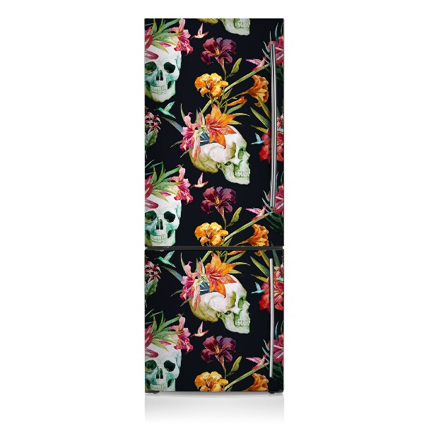 Kühlschrank magnet folie Schädel und blumen