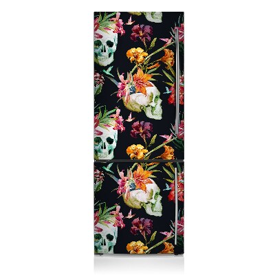 Kühlschrank magnet folie Schädel und blumen