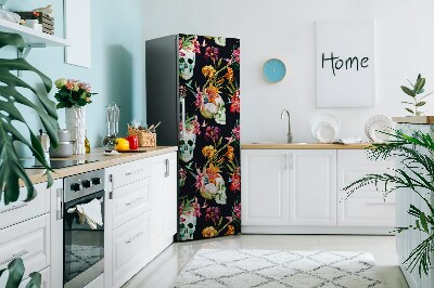 Kühlschrank magnet folie Schädel und blumen