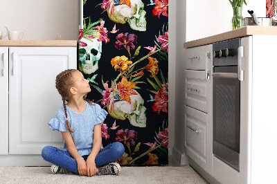 Kühlschrank magnet folie Schädel und blumen