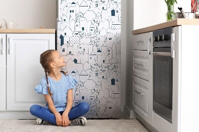 Kühlschrank aufkleber Häuser