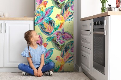 Kühlschrank magnet folie Farbenfrohe papageien