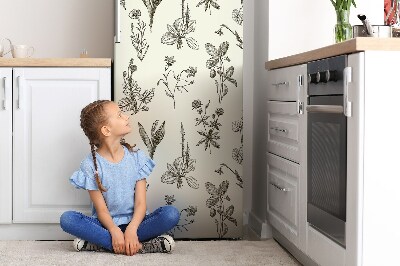 Kühlschrank magnet folie Skizzierte blumen