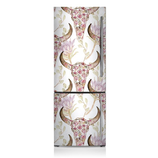 Kühlschrank magnet folie Blumenschädel