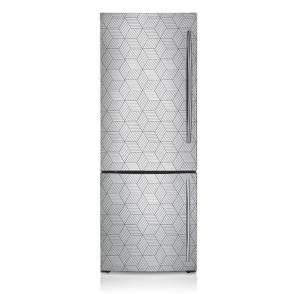 Magnetischer kühlschrank-aufkleber Graue 3d-würfel