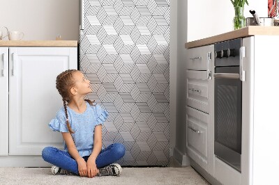 Magnetischer kühlschrank-aufkleber Graue 3d-würfel