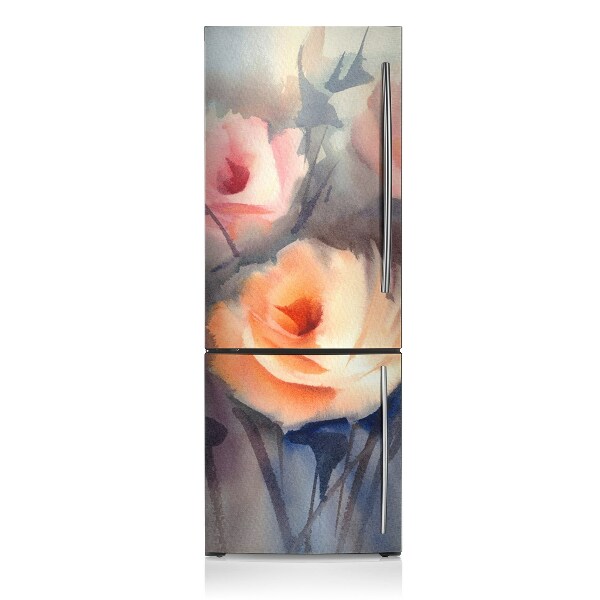 Magnet auf kühlschrank folie dekoration Orangefarbene rosen