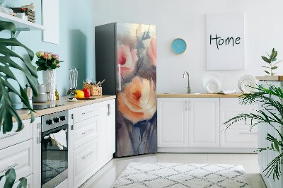 Magnet auf kühlschrank folie dekoration Orangefarbene rosen