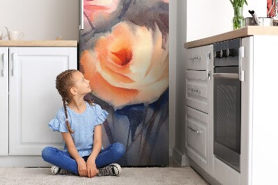 Magnet auf kühlschrank folie dekoration Orangefarbene rosen