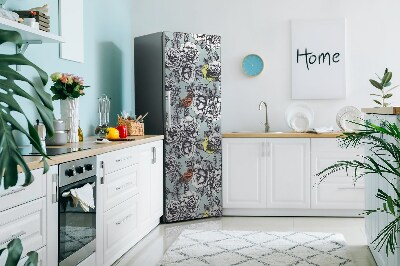 Kühlschrank magnet folie Rosen und vögel