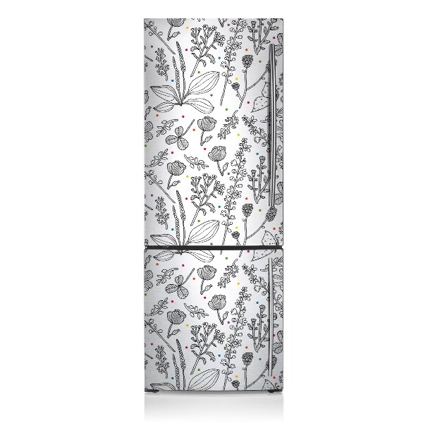 Kühlschrank magnet folie Blumen und punkte