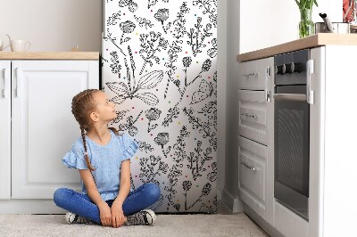 Kühlschrank magnet folie Blumen und punkte