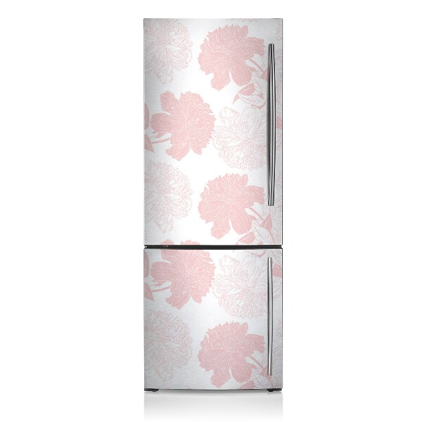 Magnet auf kühlschrank folie dekoration Pinke blumen