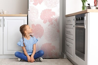 Magnet auf kühlschrank folie dekoration Pinke blumen