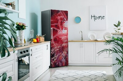 Magnet auf kühlschrank folie dekoration Rote blume