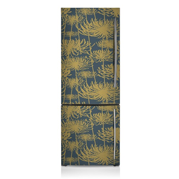 Kühlschrank aufkleber Goldene blumen