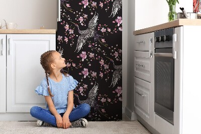 Kühlschrank aufkleber Reiher und blumen
