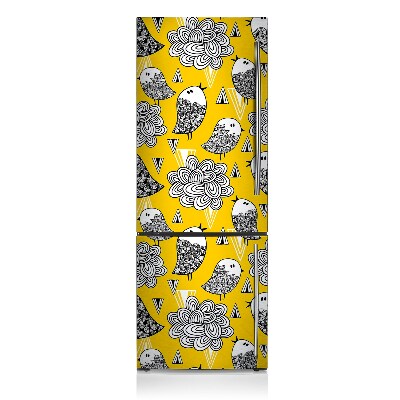 Kühlschrank aufkleber Doodle vögel