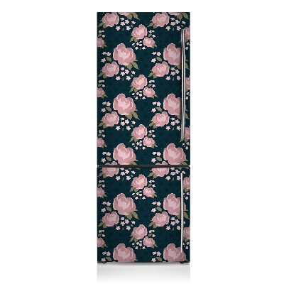 Magnet auf kühlschrank folie dekoration Pinke blumen
