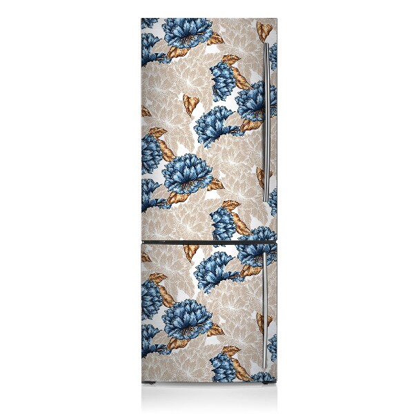 Kühlschrank aufkleber Blaue blumen