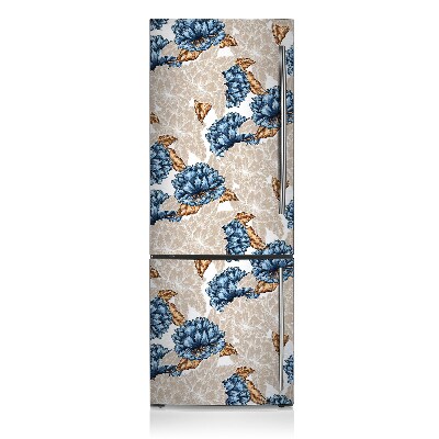 Kühlschrank aufkleber Blaue blumen