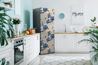 Kühlschrank aufkleber Blaue blumen