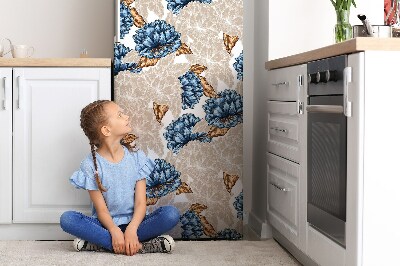Kühlschrank aufkleber Blaue blumen