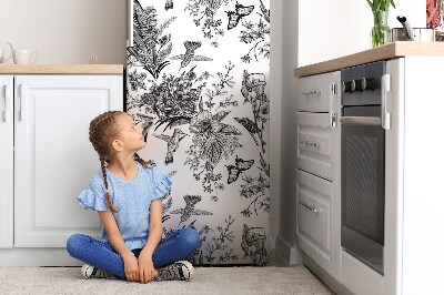 Kühlschrank magnet folie Schwarz-weiß-garten