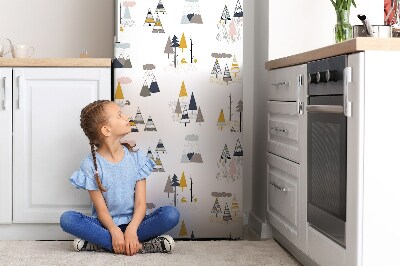 Magnet auf kühlschrank folie dekoration Gestreckte bäume