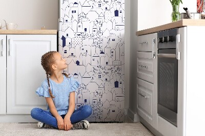 Magnet auf kühlschrank folie dekoration Stadt