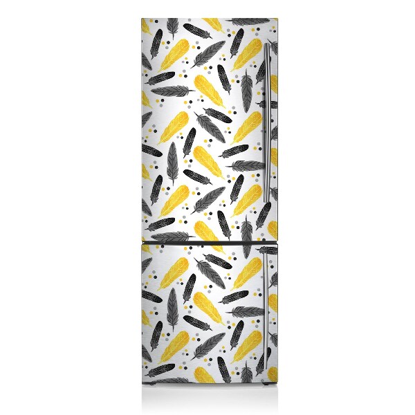 Kühlschrank matte Schwarze goldene federn