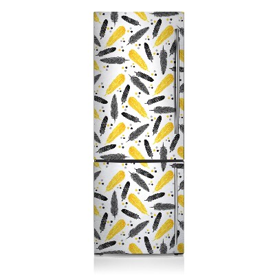 Kühlschrank matte Schwarze goldene federn