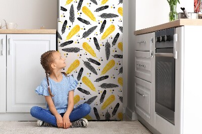 Kühlschrank matte Schwarze goldene federn